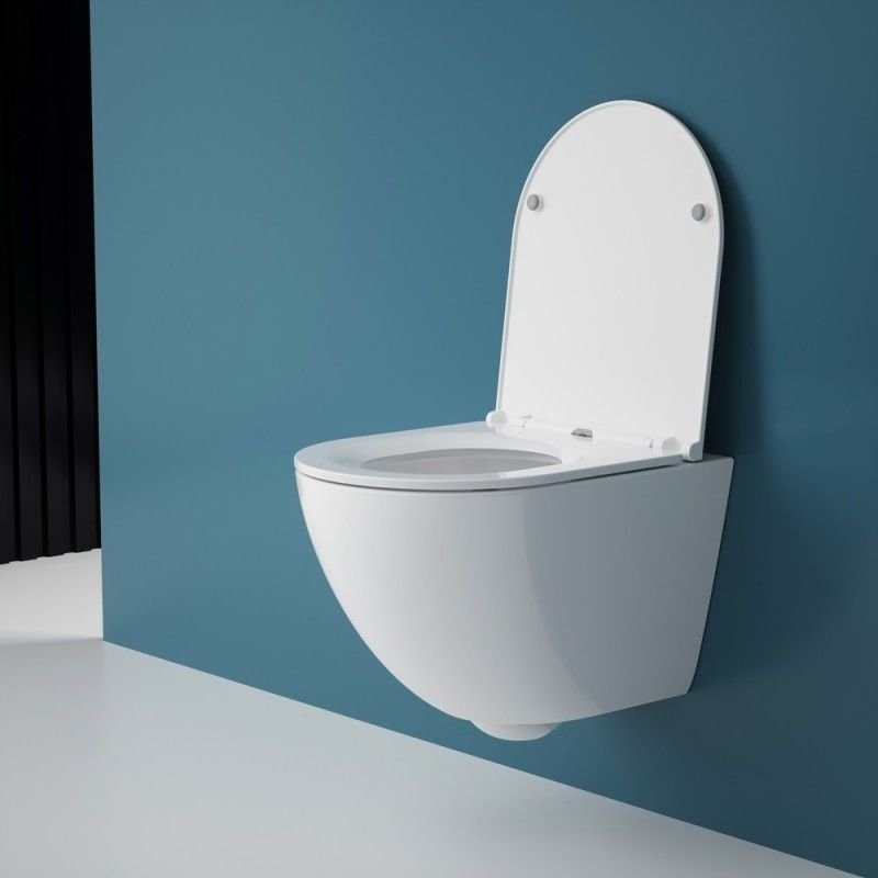 Комплект Унитаз подвесной Esbano Gardena-49T + Инсталляция Fram + Кнопка Хром глянцевый