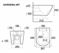 Комплект Унитаз подвесной Esbano Gardena-49T + Инсталляция Fram + Кнопка Хром глянцевый Комплект Унитаз подвесной Esbano Gardena-49T + Инсталляция Fram + Кнопка Хром глянцевый