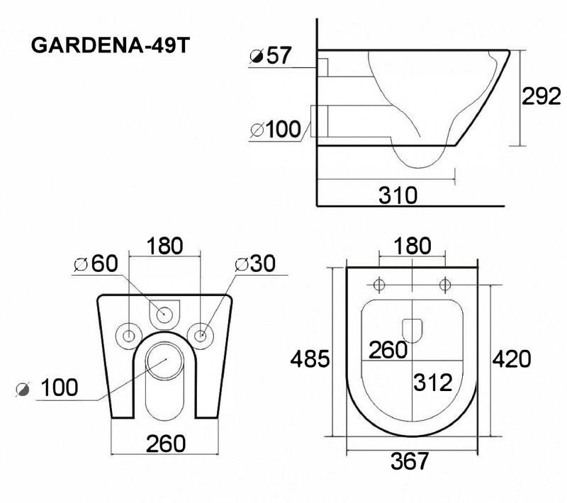 Комплект Унитаз подвесной Esbano Gardena-49T + Инсталляция Fram + Кнопка Хром глянцевый