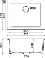 Мойка кухонная Omoikiri Okinoshima 61-U/I-BL черная Мойка кухонная Omoikiri Okinoshima 61-U/I-BL черная