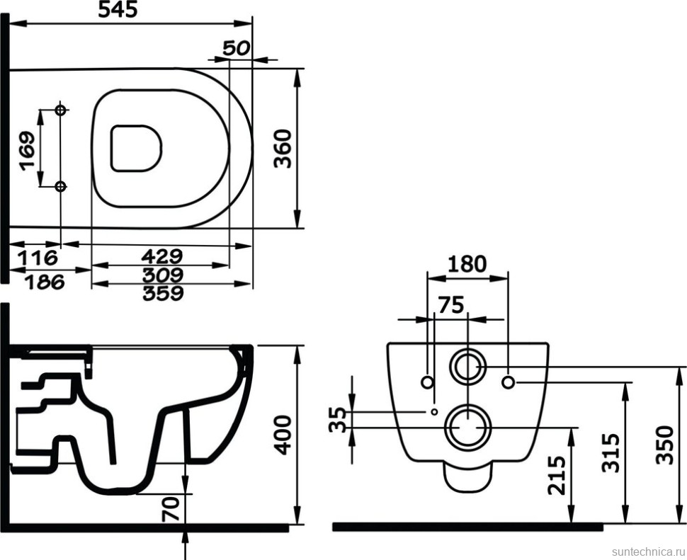 Унитаз подвесной BOCCHI V-Tondo 1416-006-0129