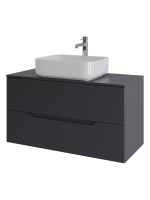 Мебель для ванной комнаты Orange Line 100 подвесная, 2 ящика, матовый графит с раковиной B05-500W