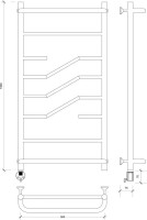 Полотенцесушитель электрический Secado Риволи СП 105x55 см, подключение слева, глянцевый хром, лесенка