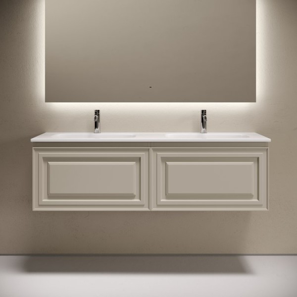 Тумба с раковиной Sancos Very 140 подвесная, beige soft, раковина CN7022