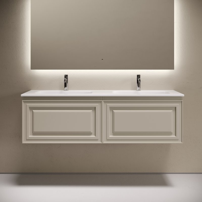 Тумба с раковиной Sancos Very 140 подвесная, beige soft, раковина CN7022