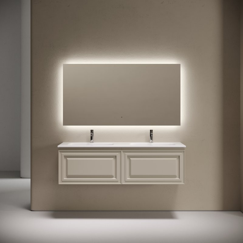 Тумба с раковиной Sancos Very 140 подвесная, beige soft, раковина CN7022