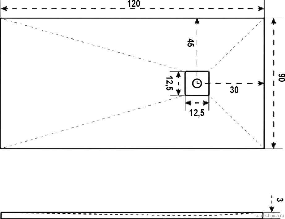 Поддон для душа Good Door Essentia 120х90, серый