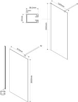 Душевая перегородка Vincea Walk-in VSW-1H100CL 100 см, профиль хром, стекло прозрачное