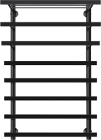 Полотенцесушитель электрический Secado Понтида 7 СП, L 100x60 см, подключение слева, матовый черный, лесенка, с полкой
