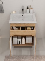 Тумба с раковиной SanStar Модена 50 напольная, дуб крафт золотой