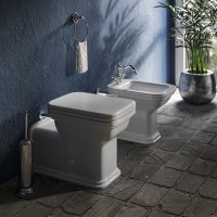 Унитаз приставной напольный Kerasan Waldorf 65 см, хром