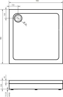Поддон для душа Bas Форум 90x90 Поддон для душа Bas Форум 90x90