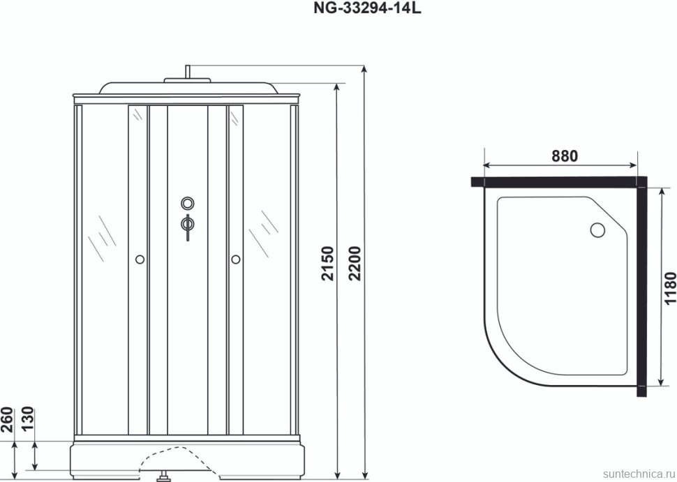 Душевая кабина Niagara Classic NG-33294-14L 120x90 см