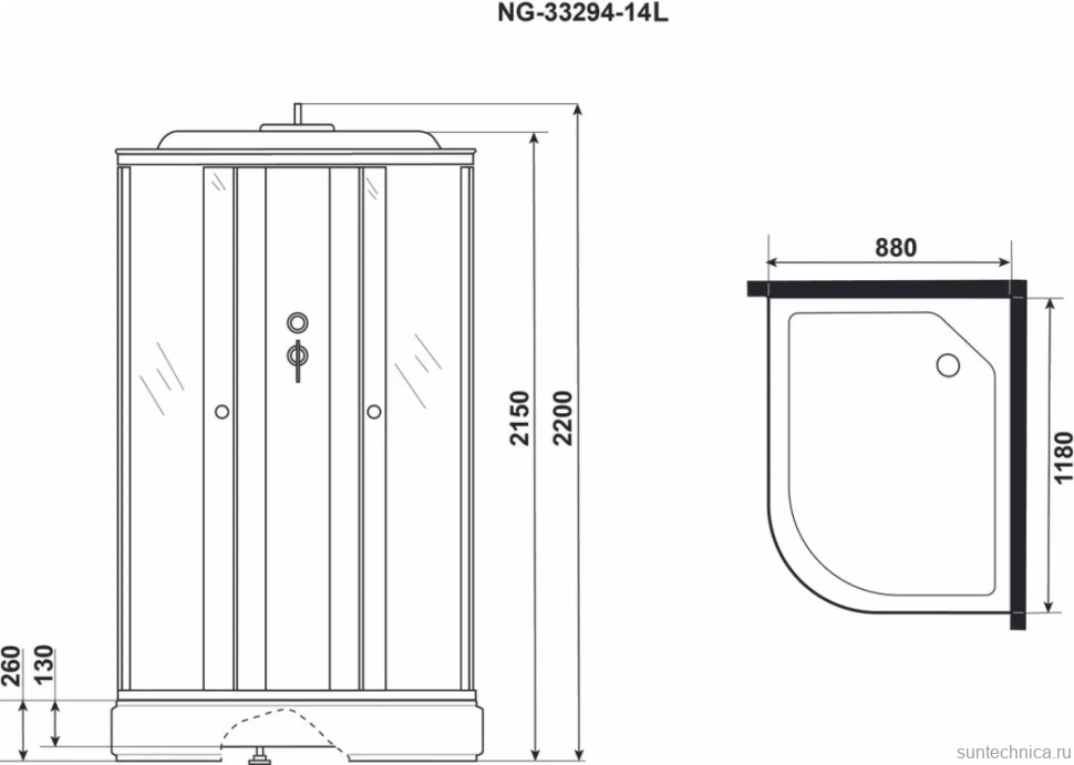 Душевая кабина Niagara Classic NG-33294-14L 120x90 см