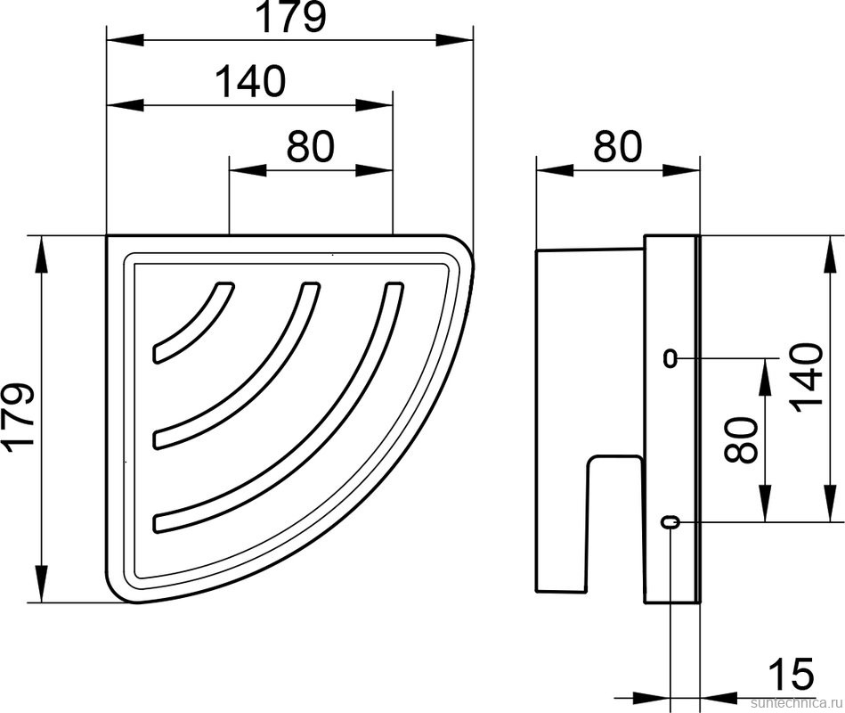 Набор Крючок Keuco Collection Moll 12713 хром, двойной + Полка 12757 хром, белая