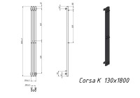 Полотенцесушитель электрический Grota Corsa K N RAL9005 EL 13х180, с крючками, матовый черный