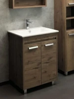 Тумба с раковиной Comforty Марио 60 напольная, темный дуб