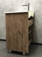 Тумба с раковиной Comforty Марио 60 напольная, темный дуб