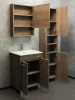 Тумба с раковиной Comforty Марио 60 напольная, темный дуб