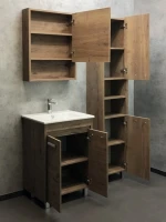 Тумба с раковиной Comforty Марио 60 напольная, темный дуб