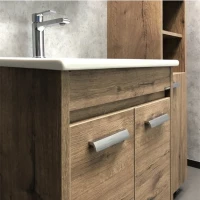 Тумба с раковиной Comforty Марио 60 напольная, темный дуб