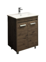 Тумба с раковиной Comforty Марио 60 напольная, темный дуб