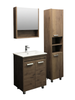 Тумба с раковиной Comforty Марио 60 напольная, темный дуб