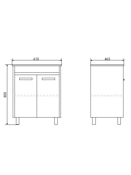 Тумба с раковиной Comforty Марио 60 напольная, темный дуб