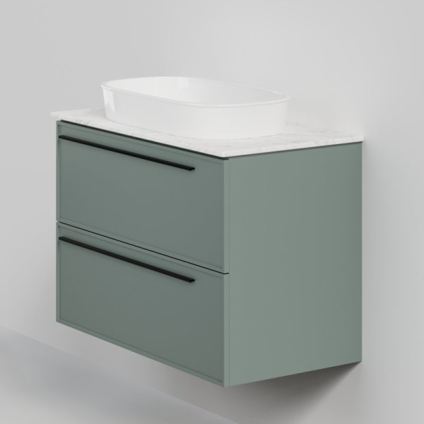 Тумба с раковиной La Fenice Elba Twin 90 подвесная, grigio, столешница белый мрамор, раковина белая матовая