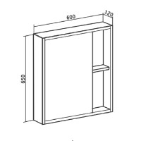 Зеркало-шкаф Runo Эко 60, серое