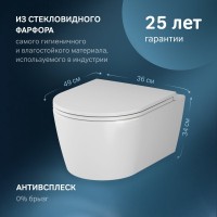 Унитаз подвесной AM.PM Func C8F1700SC безободковый, с микролифтом