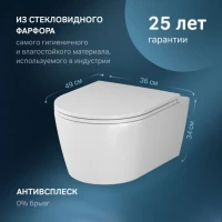 Унитаз подвесной AM.PM Func C8F1700SC безободковый, с микролифтом