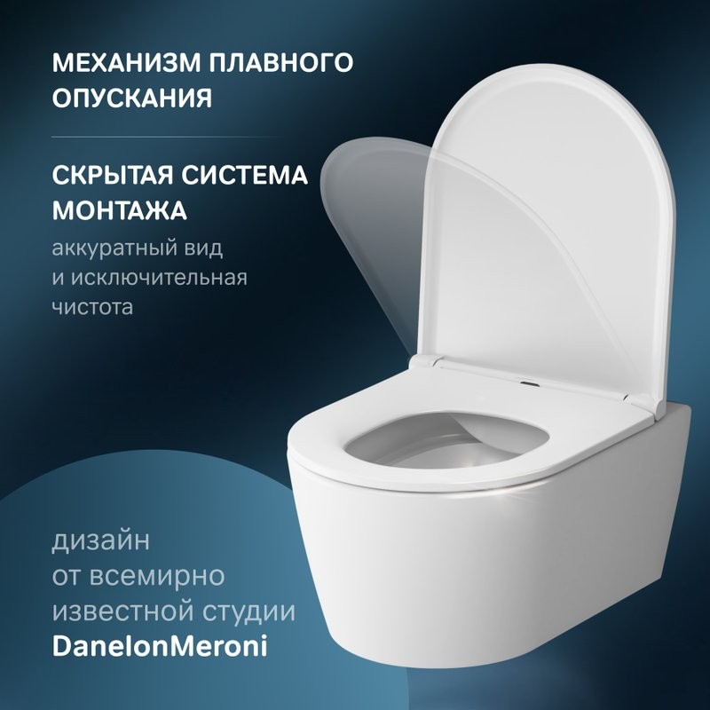 Унитаз подвесной AM.PM Func C8F1700SC безободковый, с микролифтом