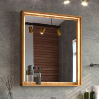 Мебель для ванной комнаты Brevita Bergen 60 подвесная, с подсветкой, дуб галифакс олово, белый