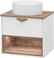 Мебель для ванной комнаты Brevita Bergen 60 подвесная, с подсветкой, дуб галифакс олово, белый