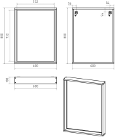 Мебель для ванной комнаты Brevita Bergen 60 подвесная, с подсветкой, дуб галифакс олово, белый