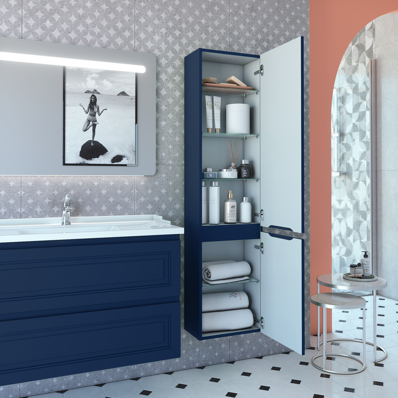 Шкаф-пенал для ванной Caprigo Wales Смальти 40 R океания
