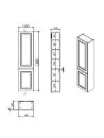 Шкаф-пенал для ванной Caprigo Wales Смальти 40 R океания