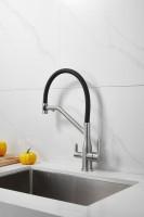 Смеситель для кухни BELZ B815 B78815-1 с гибким изливом, сатин