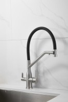 Смеситель для кухни BELZ B815 B78815-1 с гибким изливом, сатин