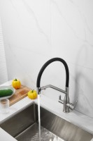 Смеситель для кухни BELZ B815 B78815-1 с гибким изливом, сатин
