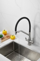 Смеситель для кухни BELZ B815 B78815-1 с гибким изливом, сатин