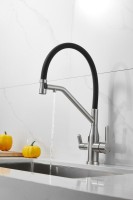 Смеситель для кухни BELZ B815 B78815-1 с гибким изливом, сатин