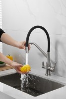 Смеситель для кухни BELZ B815 B78815-1 с гибким изливом, сатин
