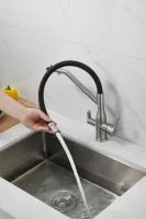 Смеситель для кухни BELZ B815 B78815-1 с гибким изливом, сатин