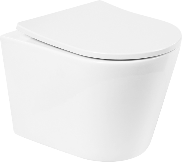 Унитаз подвесной BelBagno Flay-r BB053CHR безободковый, крышка BB2031SC с микролифтом