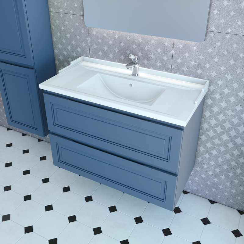 Тумба с раковиной Caprigo Wales Смальти 90 бриллиантово-синяя