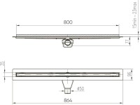 Душевой трап (лоток) Veconi Slim Line 800 хром матовый
