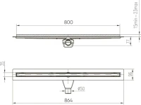 Душевой трап (лоток) Veconi Slim Line 800 хром матовый Душевой трап (лоток) Veconi Slim Line 800 хром матовый