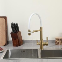 Смеситель для кухни Frap F4398-3 золотой сатин
